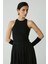 Modest Joyce Kadın Slim Fit Dar Kalıp Sıfır Kol Bisiklet Yaka Örme Crop Siyah Atlet 3