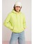 Modest Diane Kadın Içi Polarlı Yumuşacık Comfort Fit Kapüşonlu Yeşil Sweatshirt 2