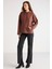 Ethiquet Piper Kadın İçi Polarlı Yumuşacık Confort Fit Kapüşonlu Kanguru Cep Kahverengi Sweatshirt 2