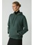 Ethiquet Piper Kadın İçi Polarlı Yumuşacık Confort Fit Kapüşonlu Kanguru Cep Yeşil Sweatshirt 1
