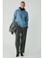 Modest Pıper Kadın Içi Polarlı Yumuşacık Comfort Fit Kapüşonlu Kanguru Cepli Mavi Sweatshirt 2