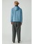 Modest Pıper Kadın Içi Polarlı Yumuşacık Comfort Fit Kapüşonlu Kanguru Cepli Mavi Sweatshirt 6