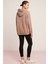 Ethiquet Carly Kadın İçi Polarlı Yumuşacık Kapüşonlu Kanguru Cepli Oversize Pembe Sweatshirt 7