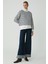 Modest Sahra Kadın Pamuklu Içi Polarlı Yumuşacık Oversize Yuvarlak Yaka Lacivert / Ekru Sweatshirt 2