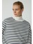 Modest Sahra Kadın Pamuklu Içi Polarlı Yumuşacık Oversize Yuvarlak Yaka Lacivert / Ekru Sweatshirt 5