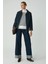 Modest Sahra Kadın Pamuklu Içi Polarlı Yumuşacık Oversize Yuvarlak Yaka Lacivert / Ekru Sweatshirt 6