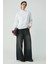 Modest Alfreda Kadın Pamuklu Içi Polarlı Yumuşacık Yuvarlak Yaka Comfort Fit Basıc Beyaz Sweatshirt 3