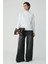 Modest Alfreda Kadın Pamuklu Içi Polarlı Yumuşacık Yuvarlak Yaka Comfort Fit Basıc Beyaz Sweatshirt 4
