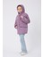 Kız Çocuk Lila Kürklü Su ve Rüzgar Geçirmez Kapüşonlu 3 Kışlık Mont & Kaban & Parka FMPÇ-110-K 3
