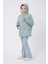 Kız Çocuk Mint Yeşil Kürklü Su ve Rüzgar Geçirmez Kapüşonlu 3 Kışlık Mont & Kaban & Parka FMPÇ-110-K 2