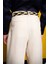 %100 Keten Bej Pantolon 4