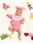 3-12 Ay Kız Bebek Tulum Karpuz Kollu Pembe 1