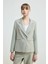 Keten Karışımlı Blazer Ceket - Yeşil 2