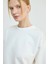 Inci Detaylı Pamuklu Sweatshirt Ekru 3