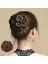 Stil 4 Elastik Saç Uzatma 9 Çiçekler Sahte Kristal Sentetik Topuz Gelin Çörek Chignon (Yurt Dışından) 2