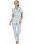 U.s Polo Assn. 20087 Kadın Kısa Kollu Gömlek Pijama Takım-Mavi 1