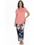 20100 Kadın Kısa Kollu Bisiklet Yaka Pijama Takımı-Pembe 1