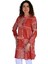 Kadın Uzun Pano Baskılı Desen Viscon Bluz BGL-ST04295 2
