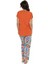 20097 Kadın Kısa Kollu Bisiklet Yaka Pijama Takımı-Turuncu 4