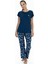 U.s Polo Assn. 20105 Kadın Kısa Kollu Bisiklet Yaka Pijama Takımı-Lacivert 1