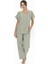 U.s Polo Assn. 20015 Kadın Muslin Kumaş Kısa Kollu V Yaka Pijama Takım-Haki 1