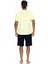 18873 Erkek Kısa Kollu Bisiklet Yaka Şortlu Pijama Takımı-Sarı 3
