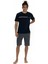 18865 Erkek Kısa Kollu Bisiklet Yaka Şortlu Pijama Takımı-Lacivert 1