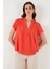 Güpür Detaylı Pamuk Regular Fit V Yaka Bluz Bayan Bluz 611BZ0286 5