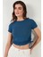 Yanlardan Büzgülü Kısa Kollu Crop Bluz Bayan Bluz 5864010 5