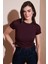 Yanlardan Büzgülü Kısa Kollu Crop Bluz Bayan Bluz 5864010 1