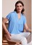 Güpür Detaylı Pamuk Regular Fit V Yaka Bluz Bayan Bluz 611BZ0286 1