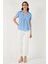 Güpür Detaylı Pamuk Regular Fit V Yaka Bluz Bayan Bluz 611BZ0286 3