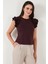 Pamuklu Kolları Fırfırlı Slim Fit Bisiklet Yaka T Shirt Bayan T Shirt 5864500 4