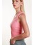 Ikili Halter Yaka Örme Atlet Pembe Gri 3