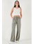 Relaxed Fit Yüksek Bel Bol Paça Pantolon Bayan Pantolon 668YP5040 4