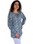 Kadın V Desen Baskılı Viscon Bluz BGL-ST04285 3