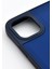 iPhone 13 Uyumlu Deri Görünümlü Sert Kapak Kılıf Lacivert 3