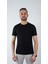 Sıfır Yaka Bisiklet Yaka Petek Dokulu Likralı Siyah Erkek Tshirt 2