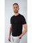 Sıfır Yaka Bisiklet Yaka Petek Dokulu Likralı Siyah Erkek Tshirt 4