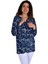 Kadın Yaprak Desen Baskılı Viscon Bluz BGL-ST04283 1