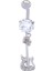 316L Çelik Zirkon Taşlı Gitar Piercing PRC-128 1