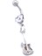 316L Çelik Zirkon Taşlı Gitar Piercing PRC-128 5