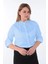 Kadın Yakası Taşlı Cotton Klasik Büyük Beden Ofis Gömlek - 44377 4