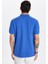 Erkek Slim Fit Dar Kesim %100 Pamuk Koyu Mavi Polo Yaka Tişört 5