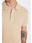 Erkek Slim Fit Dar Kesim Pamuk Bej Polo Yaka Tişört 3