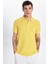 Erkek Slim Fit Dar Kesim %100 Pamuk Sarı Polo Yaka Tişört 4