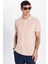 Erkek Slim Fit Dar Kesim Pamuk Somon Polo Yaka Tişört 4