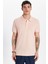 Erkek Slim Fit Dar Kesim Pamuk Somon Polo Yaka Tişört 1