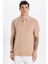 Erkek Slim Fit Dar Kesim %100 Pamuk Vizon Polo Yaka Tişört 1