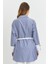 4298A Çizgili Kemerli Tunik Saks 5